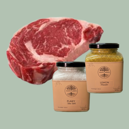 Steak, Flaky Sea Salt & Lemon Pepper